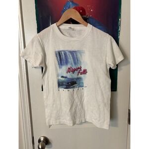 Vintage WAM Niagara Falls Canada Graphic T-Shirt White Mens Small Single Stitch